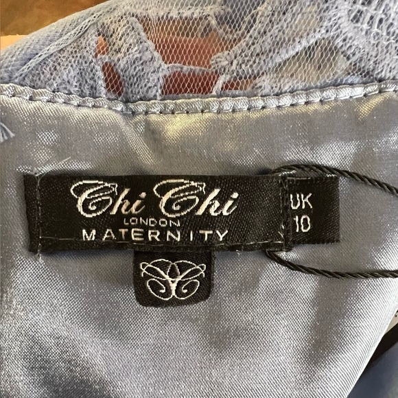 Chi Chi London Maternity Lolita Eyelet High Neck Midi Dress Purple Size 8 - Picture 13 of 13